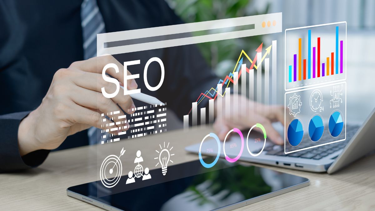 Grafik mit einer Illustration zu SEO