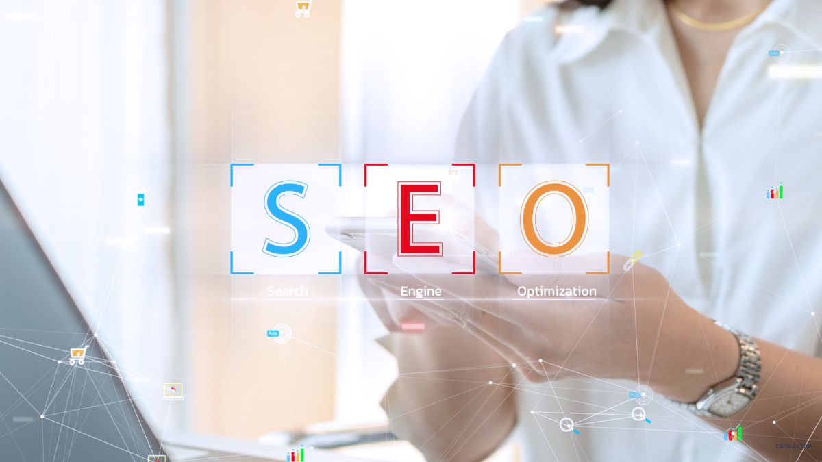 Foto mit einer Illustration zu SEO